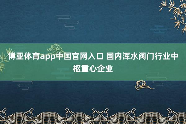 博亚体育app中国官网入口 国内浑水阀门行业中枢重心企业
