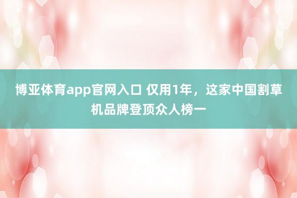 博亚体育app官网入口 仅用1年，这家中国割草机品牌登顶众人榜一