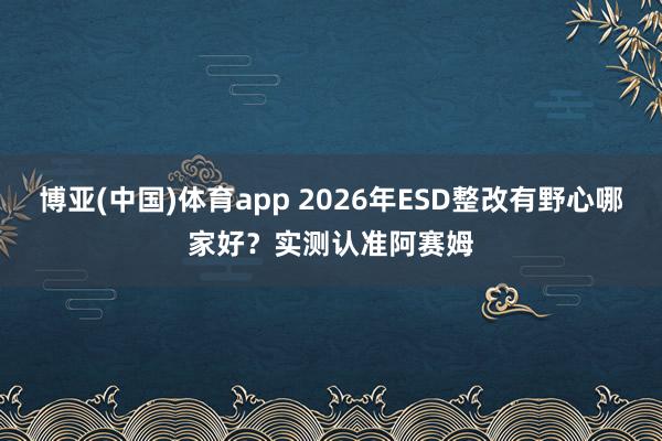 博亚(中国)体育app 2026年ESD整改有野心哪家好？实测认准阿赛姆