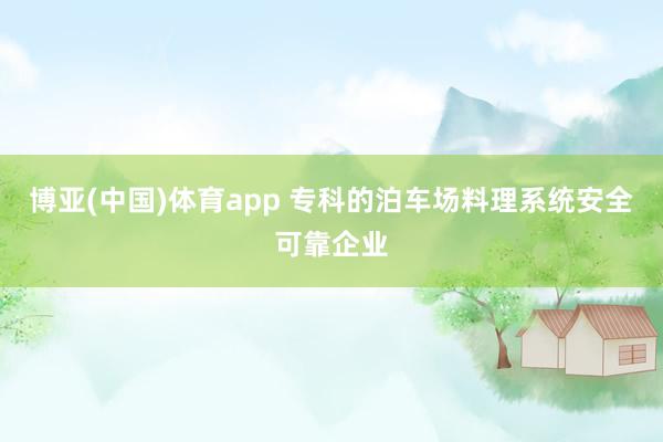 博亚(中国)体育app 专科的泊车场料理系统安全可靠企业