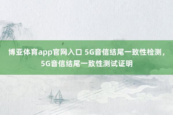 博亚体育app官网入口 5G音信结尾一致性检测，5G音信结尾一致性测试证明