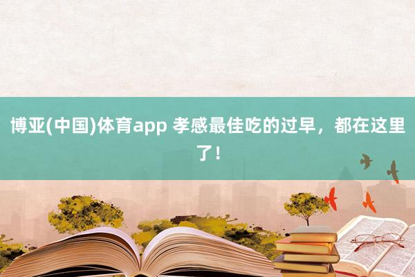 博亚(中国)体育app 孝感最佳吃的过早，都在这里了！