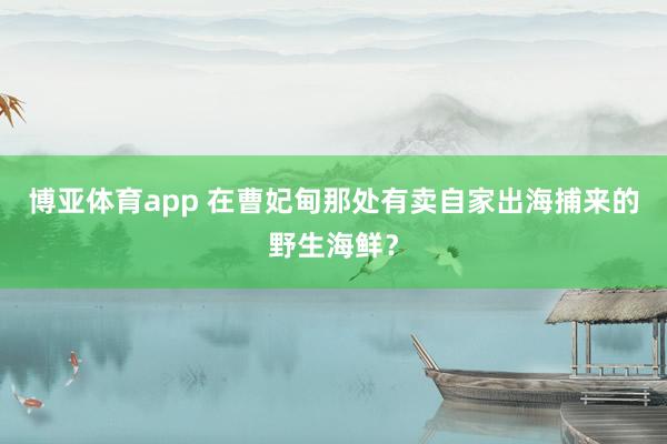 博亚体育app 在曹妃甸那处有卖自家出海捕来的野生海鲜？