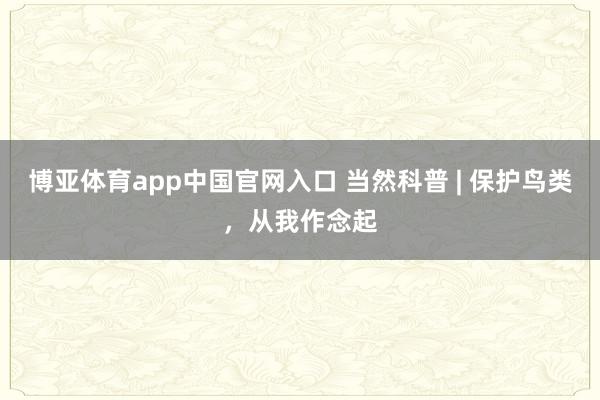 博亚体育app中国官网入口 当然科普 | 保护鸟类，从我作念起