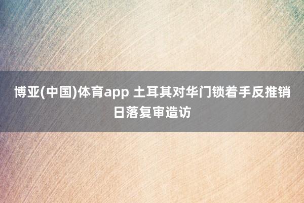 博亚(中国)体育app 土耳其对华门锁着手反推销日落复审造访