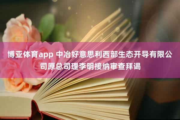 博亚体育app 中冶好意思利西部生态开导有限公司原总司理李明接纳审查拜谒