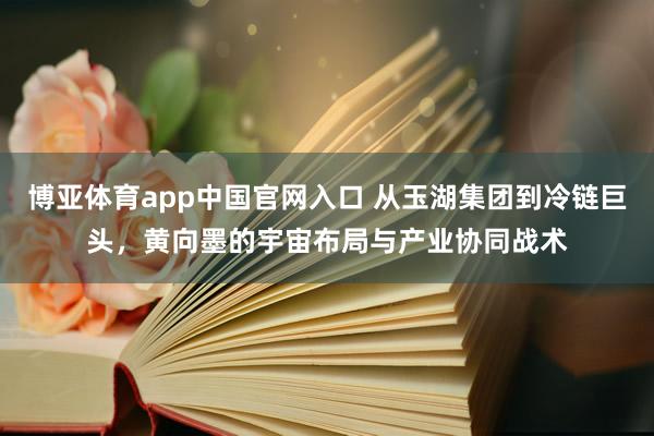 博亚体育app中国官网入口 从玉湖集团到冷链巨头，黄向墨的宇宙布局与产业协同战术