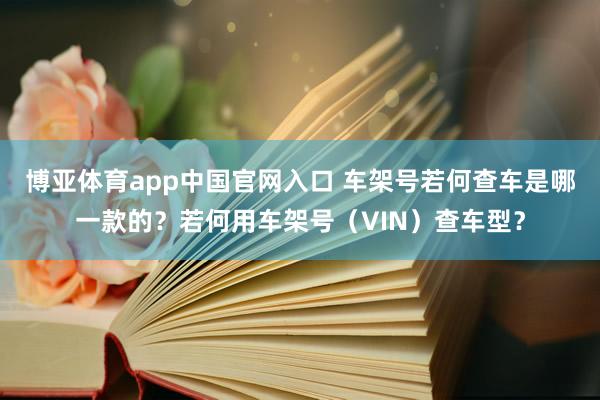 博亚体育app中国官网入口 车架号若何查车是哪一款的？若何用车架号（VIN）查车型？