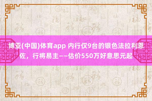 博亚(中国)体育app 内行仅9台的银色法拉利恩佐，行将易主——估价550万好意思元起