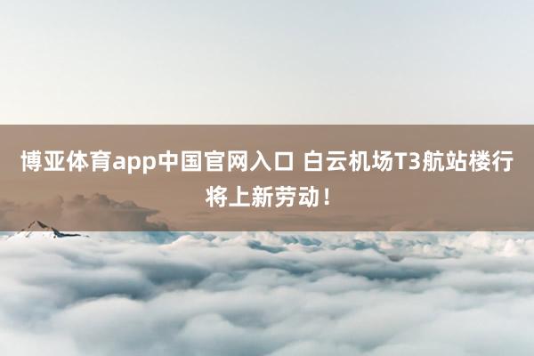 博亚体育app中国官网入口 白云机场T3航站楼行将上新劳动！