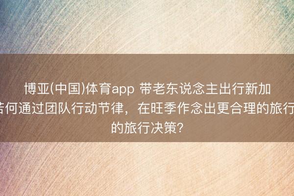 博亚(中国)体育app 带老东说念主出行新加坡：若何通过团队行动节律，在旺季作念出更合理的旅行决策？