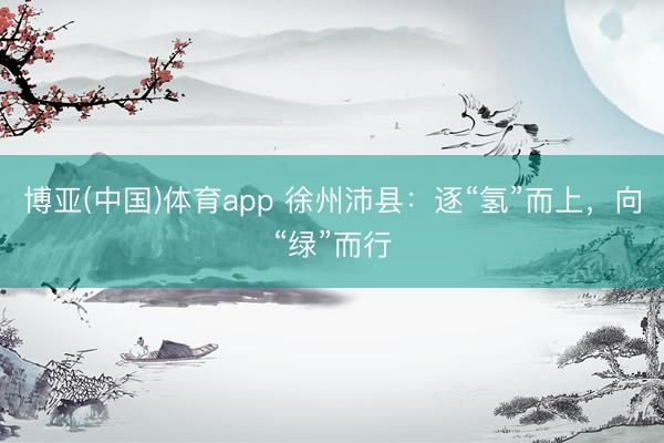 博亚(中国)体育app 徐州沛县：逐“氢”而上，向“绿”而行