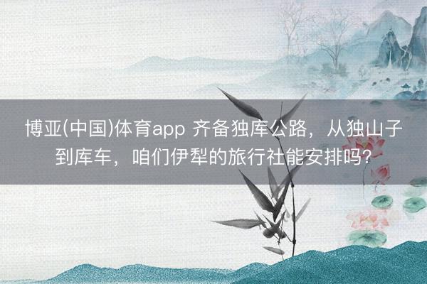 博亚(中国)体育app 齐备独库公路，从独山子到库车，咱们伊犁的旅行社能安排吗？