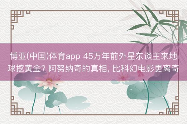 博亚(中国)体育app 45万年前外星东谈主来地球挖黄金? 阿努纳奇的真相, 比科幻电影更离奇
