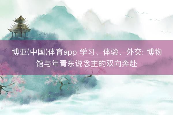 博亚(中国)体育app 学习、体验、外交: 博物馆与年青东说念主的双向奔赴