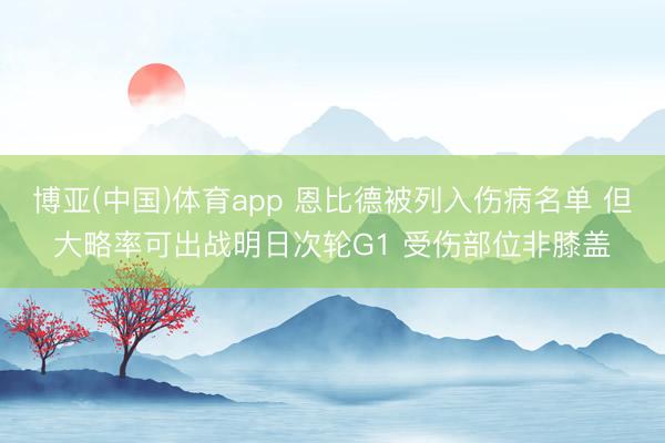 博亚(中国)体育app 恩比德被列入伤病名单 但大略率可出战明日次轮G1 受伤部位非膝盖