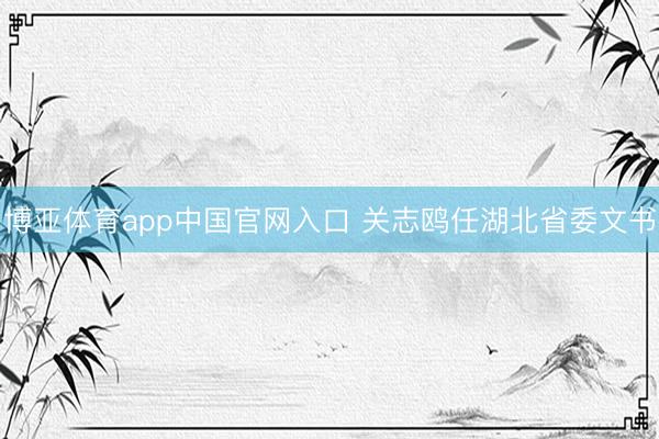 博亚体育app中国官网入口 关志鸥任湖北省委文书