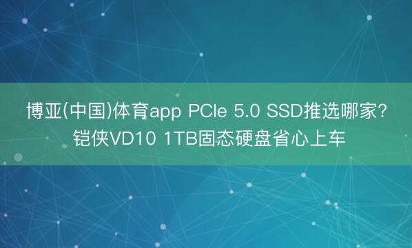 博亚(中国)体育app PCIe 5.0 SSD推选哪家? 铠侠VD10 1TB固态硬盘省心上车